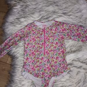 Floral Pink Kids Swim One Piece